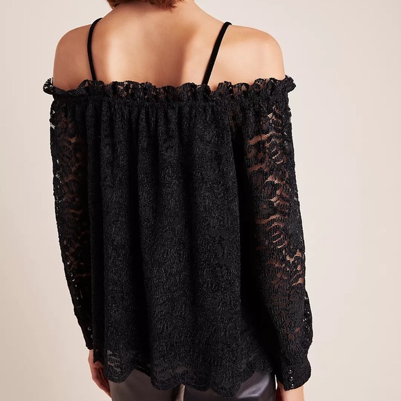 Anthropologie Eri+Ali Romana Black Lace Top‎ small - Picture 2 of 6
